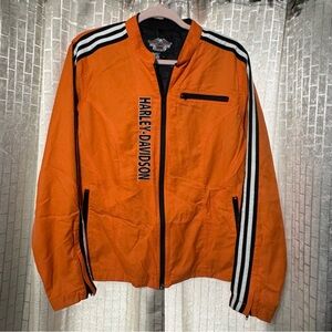 Harley-Davidson Orange Utility Jacket with Black and White Stripes
